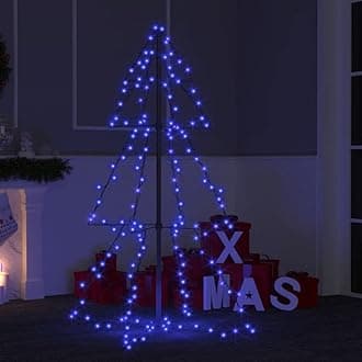 LED Christmas Cone Tree Light with 160 Blue LEDs Indoor and Outdoor, Outdoor Christmas Decoration for Porch, Yard, Garden, Patio, Backyard, Holiday Seasonal Decoration 30.7"x47.2"