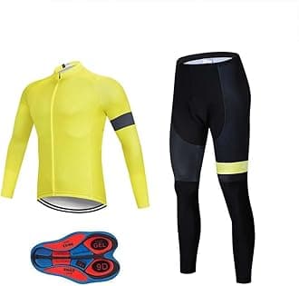 MOXILYN Men's Quick-Dry Cycling Jersey Set Road Bike Bicycle Shirt + Bib Pants with 9D Gel Padded MTB Riding Clothing kit