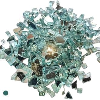 R H LIFESTYLE Crushed Glass/Fire Pits for Resin Art | High Luster Fire Glass Used Specially for Resin Art/Geode Art | Fire Pit Crafts Resin Art Aquarium Garden Decoration. Aqua Blue 6mm/900G