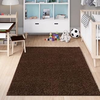 homeart Area Rug - Super Soft Shaggy Rugs For The Living Rooms, Bedrooms And Kitchen - Modern, Easy To Clean Carpet - 180x270 cm, Brown Cacao