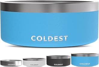 Coldest Dog Bowl - Anti Rust Metal, Non Slip, 3 Layers Insulated Stainless Steel Dog Bowls - Spill Proof & Heavy Duty - Water Bowl for Dogs, Cats & Pets, Dish Washer Safe (100 oz, Celestial Blue)