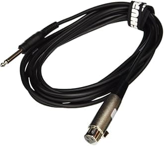 Shure C15AHZ, 15-Feet Cable with 1/4-Inch Phone Plug on Equipment End, Black