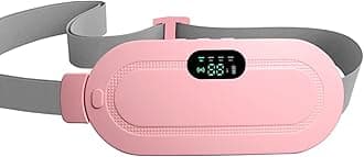 aGIOGIO Portable Cordless Heating Pad for Menstrual Cramps Relief, for Stomach, 3-Speed Temperature Adjustment and 4-Speed Massage Modes, Back and Belly Heating Pad for Women Pink Color