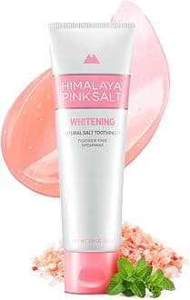 HIMALAYA PINKSALT Natural Whitening Toothpaste - Fluoride Free, Natural Toothpaste for Teeth Whitening, Gum Health Care, Plaque Remover - Spearmint Flavor, 3.9 oz