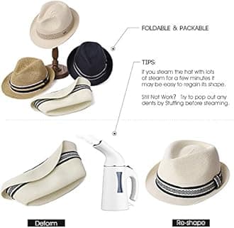 Comhats Unisex Summer Panama Fedora Trilby Straw Sun Hats for Men Women Safari Beach Hat Packable XS-XXXL