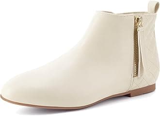 MaxMuxun Women's Ankle Boots Flat Low Heel Zipper/Chelsea Booties Winter Fall Fashion Boots