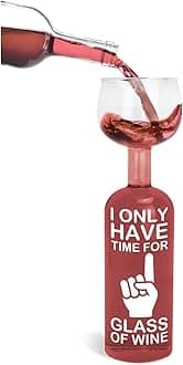 1 Glass : BigMouth Inc Original Wine Bottle Glass -"I only Have time for ONE Glass of Wine"