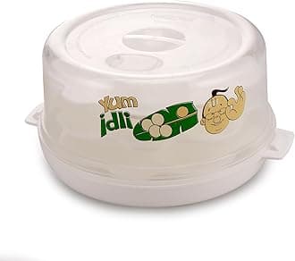 Nayasa Plastic Microwave Big Idli Maker | BPA Free & Food Grade | Make 12 Idlis | Ideal for Steaming Idlis, Pancakes, Modak, Momos | White
