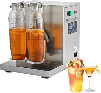 CJYSHOP Milk Tea Shaking Machine,Electric Double Frame Drink Shaker 360° Stainless Steel Commercial Blenders 350ml-1000ml Drink Mixer for Bubble Tea, Boba Tea, Juice, Coffee, Milk
