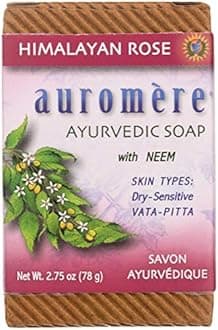 AuromereAyurvedic Bar Soap, Himalayan Rose - Eco Friendly, Handmade, Vegan, Cruelty Free, Natural, Non GMO (2.75 oz), 2 pack