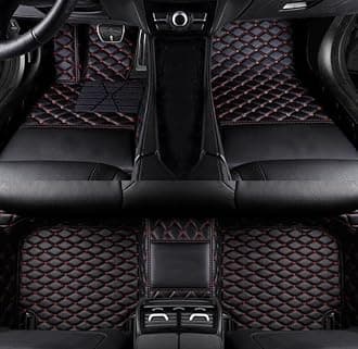 SARAHS Customized car Floor mats -Suitable for 99% of Cars, SUVs, and Trucks - car Pads to Protect Vehicle Interior Floor Accessories (Black red)