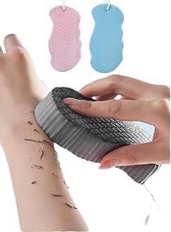 - Magic Exfoliating Bath Sponge,3D Super Soft Exfoliating Bath Sponge, Skin Friendly and Reusable for Adults Children and Pregnant Women. (Blue+Pink)