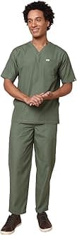 - Knya Active Men's 5-Pocket Scrub Suit | Set of Top & Bottom | Half Sleeves | V Neck | Breathable Fabric | Comfortable | Durable | Uniform for Doctors, Nurses and Dentists