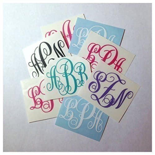 Cursive Monogram Vinyl Decal - Select Your Size - Personalized Sticker - Cute Gift