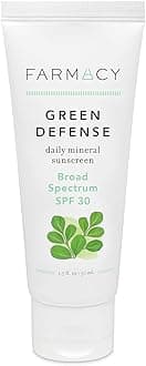Farmacy Mineral Face Sunscreen SPF 30 - Broad Spectrum Zinc Oxide Sunscreen for Face - Daily Defense Sheer Mineral SPF for Sensitive Skin - Absorbs Quickly + Leaves No White Cast (50ml)