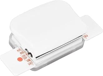 Manual Binding Machines 6mm Hole Dia 6 Holes Cinch Book Binding Machine With A Ruler Multipurpose Coil Binding Machine For For A4 B5 A5 (White)