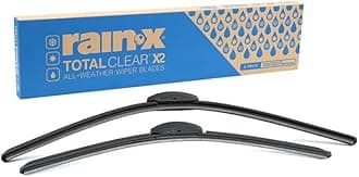 Rain-X 810332 Total Clear Beam Wiper Blades 26" & 18" Windshield Wipers for All-Weather Performance, Rubber Squeegee for Smooth Clean Wipe & Quiet Operation - 2 Pack Value