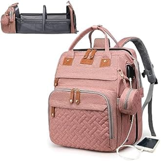 Baby Diaper Bags with Changing Station, Waterproof Diaper Bag Backpack for Moms Dads