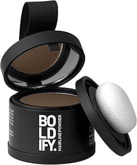 BOLDIFY Hairline Powder - Root Touch Up Hair Color for Gray Coverage - Bald Spot Concealing Hair Powder for Women and Men - 24-Hour Stain-Proof - Light Brown