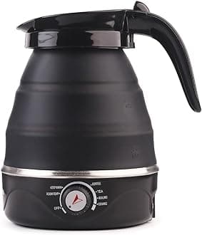 InstaCuppa Foldable Silicone Electric Kettle with Temperature Control,600 ML,600 Watts,Travel Kettle,Fast Boiling,Food Grade Silicone,Collapsible Kettle,Portable,Boil Dry Protection For Travel,Black