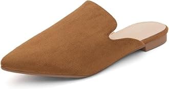 Shoe Land Mules for Women, Slip On Pointed Toe Flats, Womens Mules, Comfortable Backless Loafers for Business Casual, Office, Travel, Walking & Daily Wear, Trendy 2025