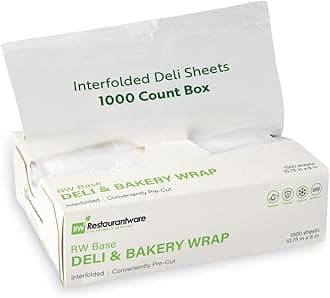 Plastic Deli Sheets 10.75 x 8 Inch, 1000 Interfolded Pre-Cut Clear Plastic Sandwich Wrap Sheets, Microwavable, Freezable