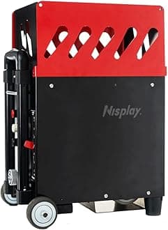 Nisplay Portable Tennis Ball Machine (26lbs) - Dual Motor for TopSpin and Backspin, 80+ Balls, Max 68MPH, 4+ Hours Play with External Lithium Battery