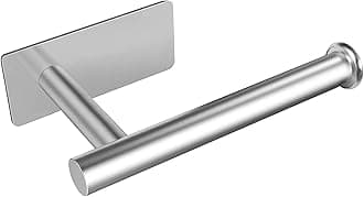 YUET Adhesive Toilet Roll Holder Paper Holders Self Adhesive Tissue Stand Hanger Bathroom Kitchen Storage SUS-304 Stainless Steel Brush Silver (rectangular)