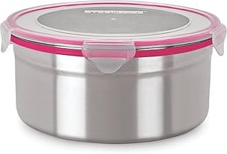 Stainless Steel Airtight Container with Lid | Leakproof, BPA-Free, Durable Kitchen Storage | Multipurpose Food Storage Containers for Kitchen | SL-1602-set of 1, 3000ml each, Pink
