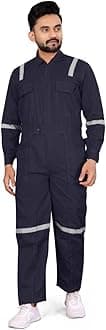 Men's Cotton Industrial Work WEAR Industrial Coverall Boiler Suit with Reflective Tape