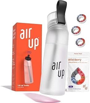 air up® water bottle with flavor pods (22oz) Pearl White + 3x wild berry flavor pods | Flavored water zero sugar & Spill proof water bottles with straw | Flavored water bottle dishwasher safe | Tritan