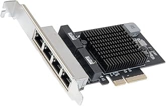 IO CREST Quad 2.5 Gigabit Ethernet PCI Express PCI-E Network Interface Card 10/100/1000/25000 Mbps RJ45 LAN Realtek RTL8125 Chipset, Black (SI-PEX24077)