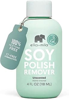 Soy Nail Polish Remover Non-Acetone Nail Polish Remover - Non-Toxic Fingernail Polish Remover - For Natural Nail Polishes - Unscented & Enriched With Vitamins A, C & E(4 fl oz) Teal