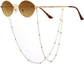 Veda Tinda VisionSunglasses for Women Trendy Retro 70s 90s Womens Oval and Square Shades UV400 Protection with Glasses Chain