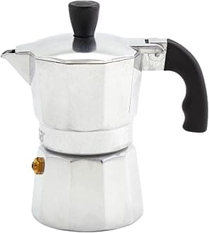 USA B120-41V Aluminum Espresso Stovetop Coffeemaker 1-cup, Silver
