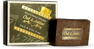 Oud And Amber By Maison De Kashlan Bath & Body Soap, Organic Hand made infused with Royal Oud and golden Amber 150 Gr