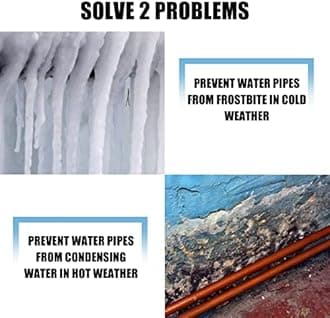 Kingdder 6 Pcs Pipe Insulation Foam Tube Self Adhesive Insulation Wrap for Copper Pipe Pre Slit Clamp Highly Insulated Foam for Outdoor Winter Irrigation, Sprinkler(1.3 Ft x 1.89 Inch)