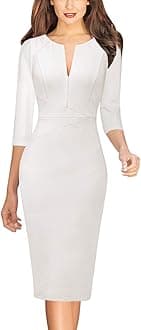 VFSHOW Womens Slim Zipper Up Work Business Office Party Bodycon Pencil Sheath Dress