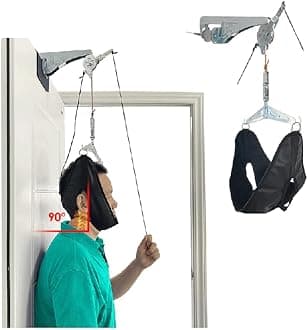 NEPPT Neck Stretcher Cervical Traction Device Neck Pain Relief Hammock For Home Use Spine Decompression Machine Harness Sling Physical Therapy Massager Overhead Traction