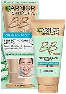 Oil-Free Perfecting All-in-1 BB Cream, Shade Medium, Tinted Moisturiser SPF25, Mattifies Skin & Evens Complexion, With Hyaluronic Acid, Aloe & Mineral Pigments, 50ml