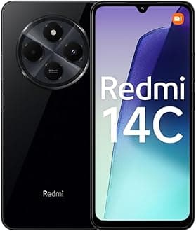XIAOMI Redmi 14C 4G Black Smartphone 4+128GB, 2.0GHz,6.88" display, stylish design, 50MP AI dual camera, Massive 5160mAH battery,18W fast charging (UK Version + 2 Years Warranty+no in-box charger)