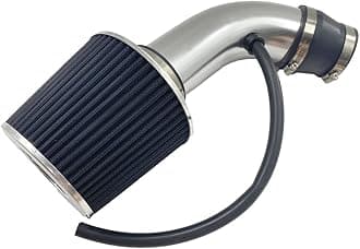 MOOSUN 3" Universal Cold Air Intake Kit Intake Pipe Kit Aluminium Automotive Air Intake Air Filter Induction Flow Hose Pipe Kit Silver Tube