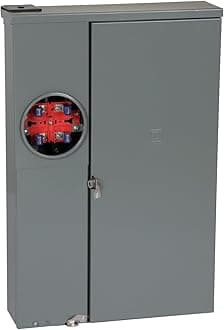 Square D - SC3042M200PS Homeline 200 Amp 30-Space 42-Circuit Outdoor Surface Mount Solar-Ready Combination Meter Socket and Main Breaker Load Center