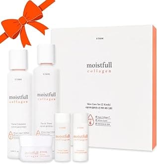 Moistfull Collagen Skin Care Set, Perfect for Gift, Facial Emulsion and Toner, Face Moisturizer, Super Collagen Water, Instant Moisture Recharge, Korean Skin Care (pack of 5)