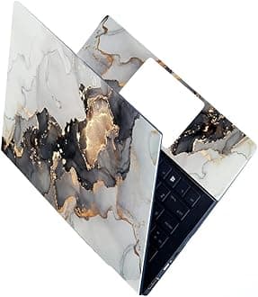 ANCIARY Full Laptop Skin Stickers HD Quality Sticker for Laptops Upto 15.6" (Dustproof|Waterproof|Scratchproof|Reusable) - BK Marble FL Ron