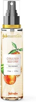 Fabessentials Citrus Rush Body Spray, 110ml Fine Fragrance for Refreshing, Energising & Rejuvenating Skin All-Day Long, Unisex Deodorant for Daily Use