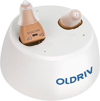 Hearing Aids for Seniors, Completely-in-Canal (CIC) Hearing Aids for Adults Rechargeable OTC Digital Hearing Aids with Noise Cancelling, Beige 1 Pairs