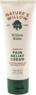 Nature's Willow Willow Balm Natural Pain Relief Cream for Muscles & Joints | Fast-Acting with Willow Bark & Menthol | Free from Artificial Fragrances & Dyes | 1-Pack | 3.5 fl oz