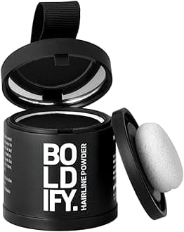 Hairline Powder - 10g Bottle - Root Touch Up - Instantly Conceals Hair Loss - Hair Toppers for Women & Men, Thinning Hair Solution, Stain-Proof 48 Hour Formula (Black)