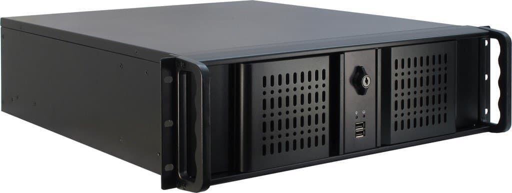Inter-Tech 3U-3098-S Mini Tower Case, Black Alloy Steel, 5x 3.5 inch Internal Bays, 2x USB Ports, Air Cooling, ATX & mATX & μATX & Mini ITX Motherboard Support